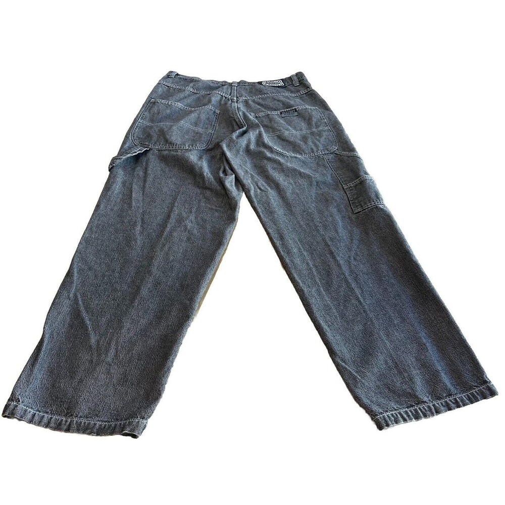 Vintage Y2K History Iceberg Jeans Mens 36 Black Baggy Hip Hop Ripped